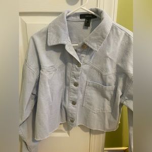 Forever 21 Corduroy Cropped light blue Jean jacket size Medium